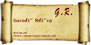 Gazsó Róza névjegykártya